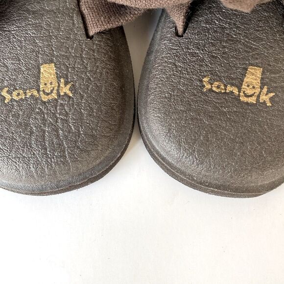 Sanuk Dark Brown Sling St Sandals sz 6 Yoga Beach Casual Boho Festival Vacation - Picture 4 of 10